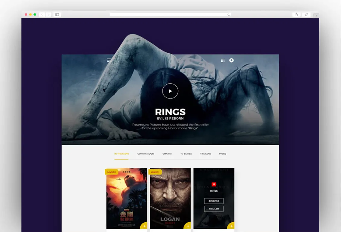 Movies Website Template