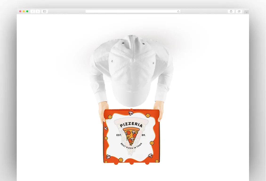 Pizza Box PSD Mockup Available with Useful Features