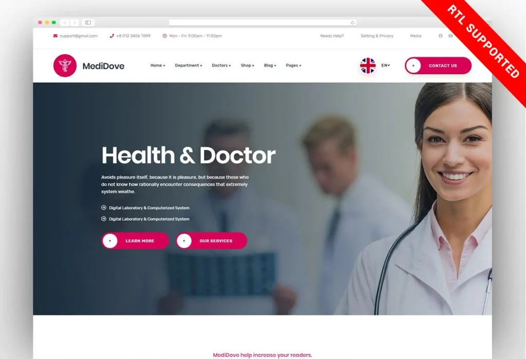 MediDove | Health and Medical WordPress Theme + RTL