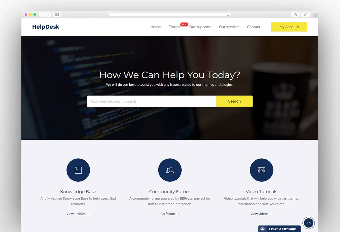 HelpDesk - WordPress Support Center Theme