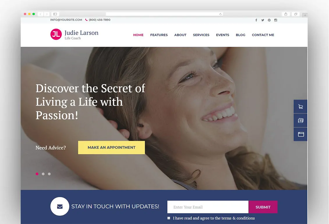 Life Coach and Psychologist Personal WordPress Theme