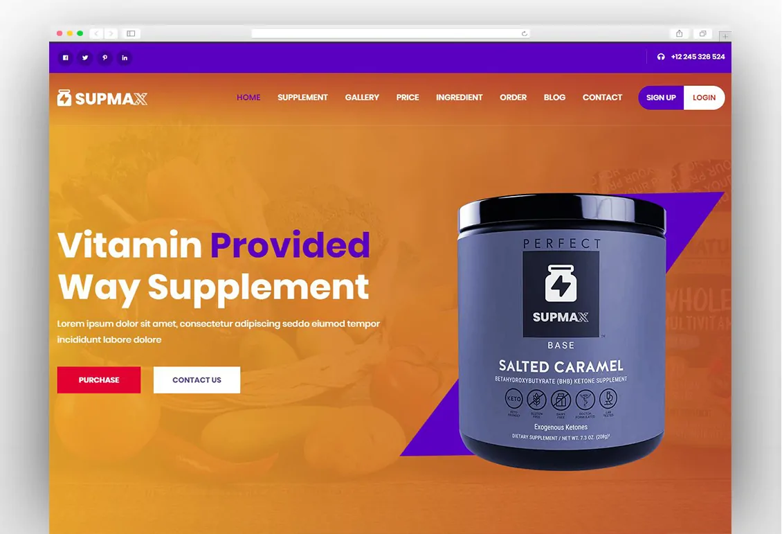 Supmax - Health & Supplement WordPress Theme