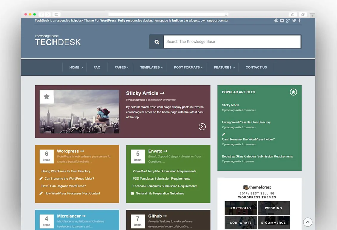 TechDesk - Responsive Knowledge Base/FAQ Theme