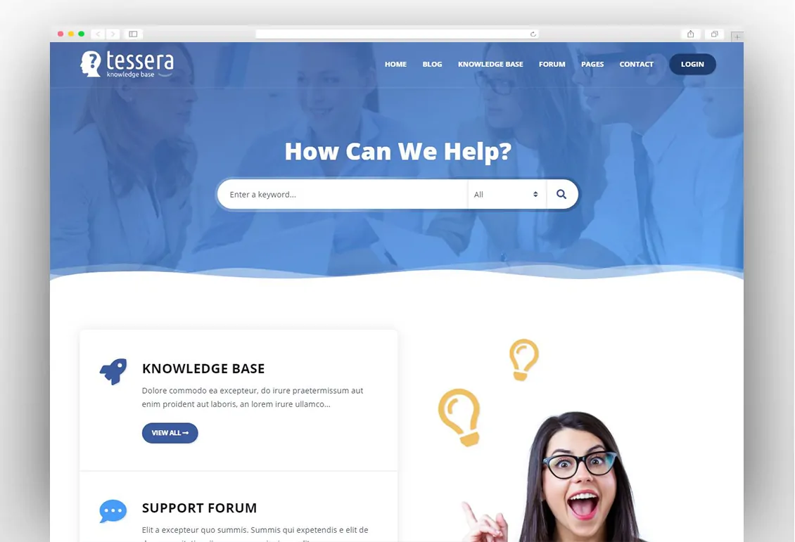 Tessera - Knowledge Base & Support Forum WordPress Theme