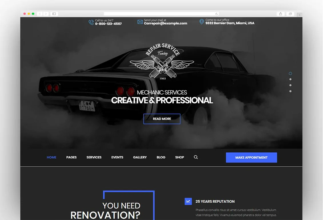 CarRepair - Auto Mechanic & Adjustment WordPress Theme