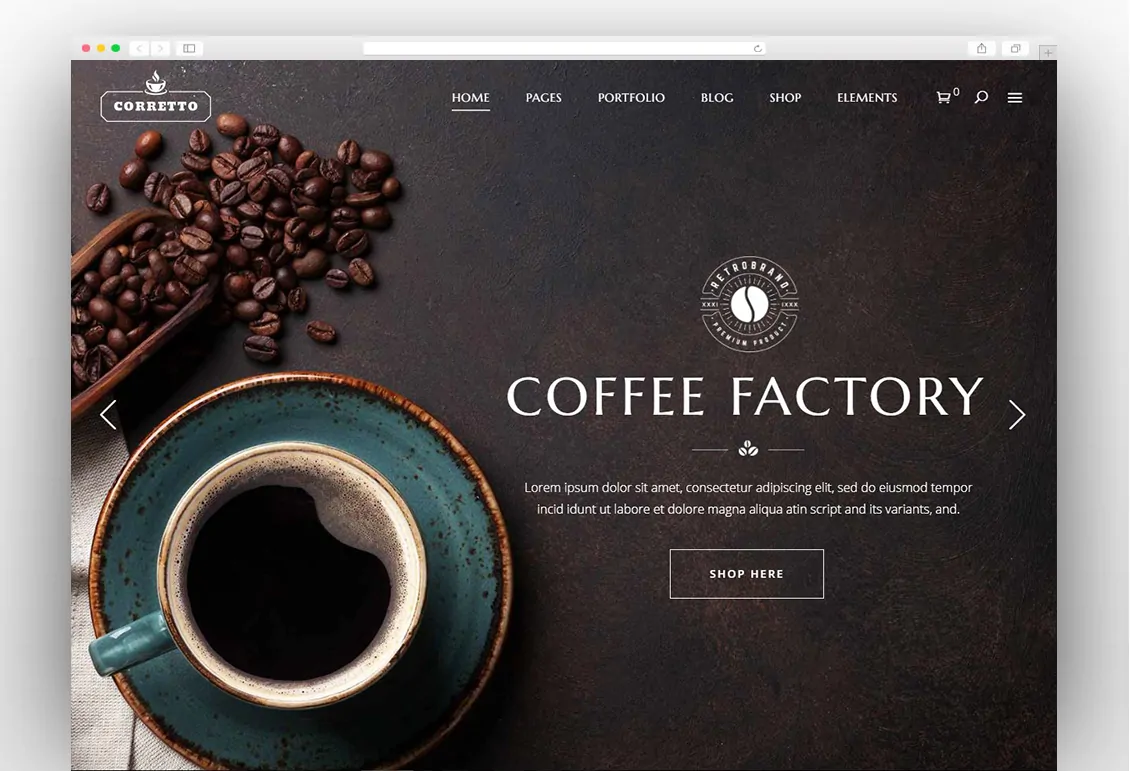 Corretto - A Theme for Coffee Shops and Cafés
