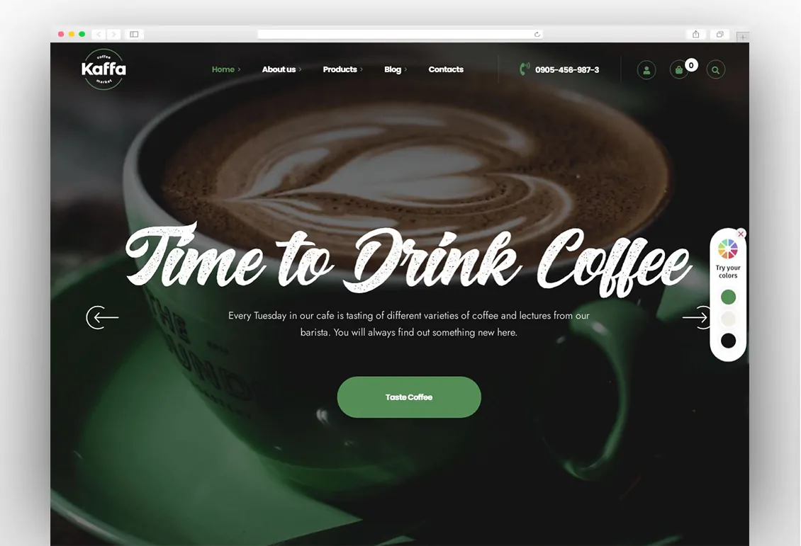 Kaffa - Cafe & Coffee Shop WordPress Theme