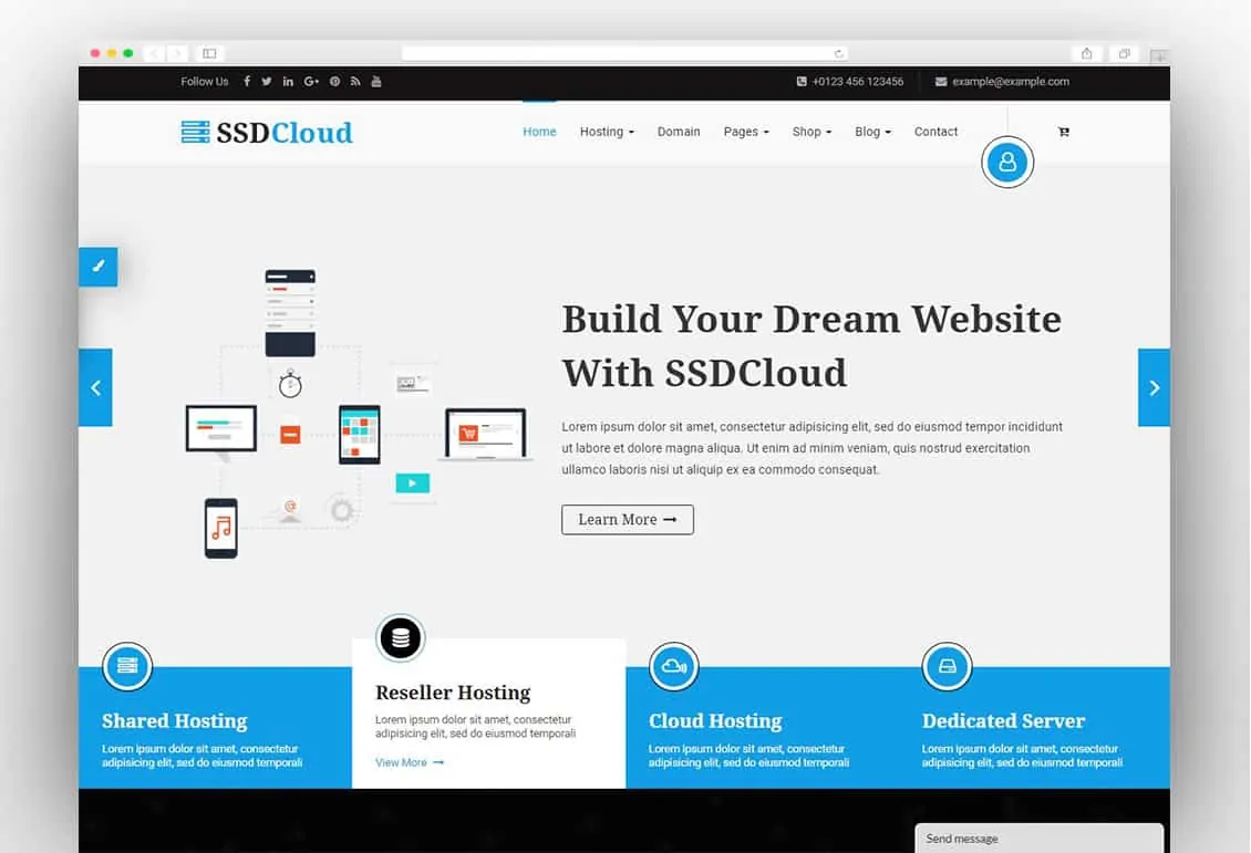 SSDCloud | Multipurpose Hosting with WHMCS and Technology Business Template