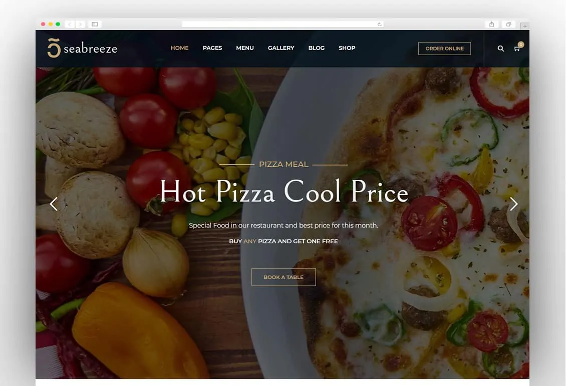 Seabreeze - Restaurant and Cafe WordPress Theme