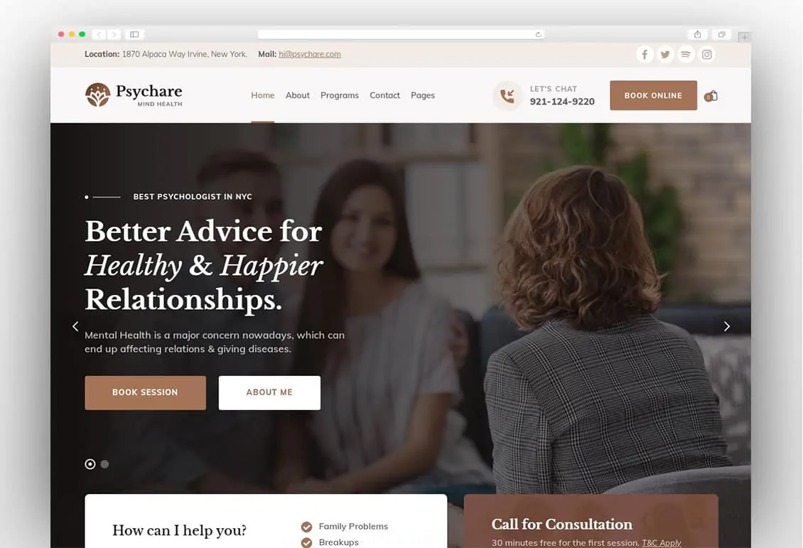 Psychare - WordPress Theme for Psychologists & Life Coaches