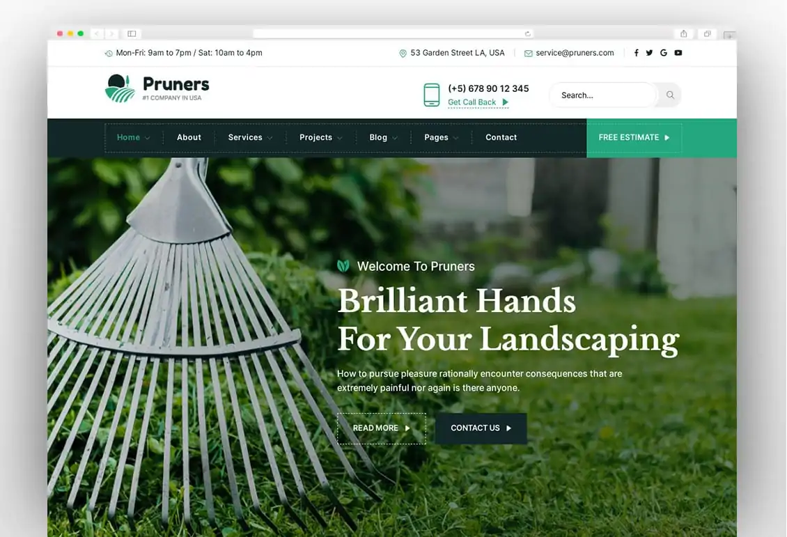 Pruners - Garden Landscaper WordPress Theme