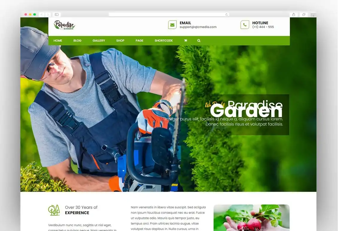 QParadise - Gardening and Landscaping WordPress Theme