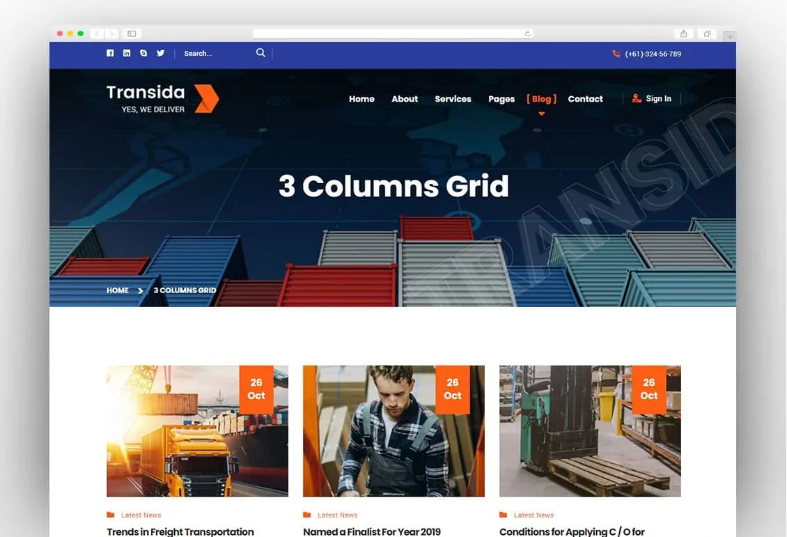 Transida - Logistics WordPress Theme
