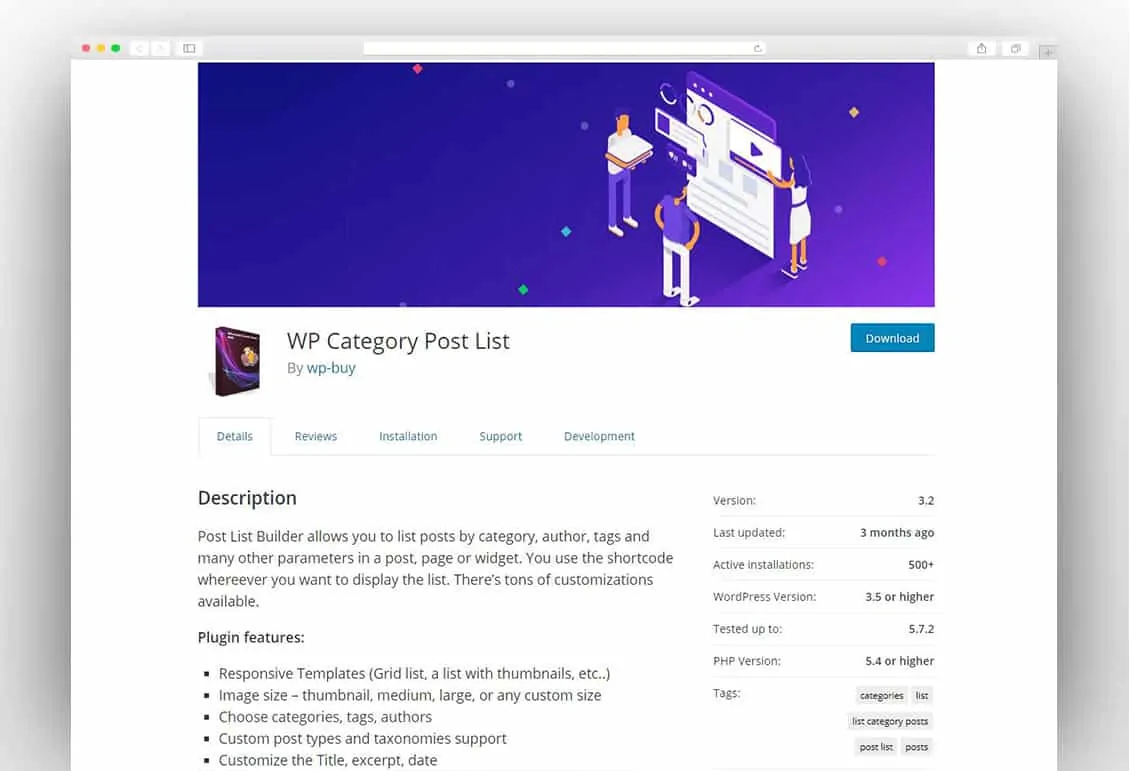 WP Category Post List
