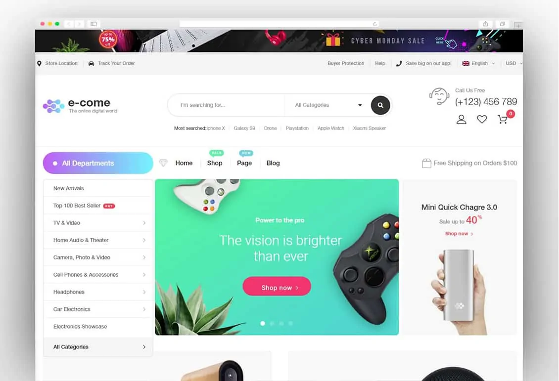 Ecome - Electronics Store WooCommerce Theme
